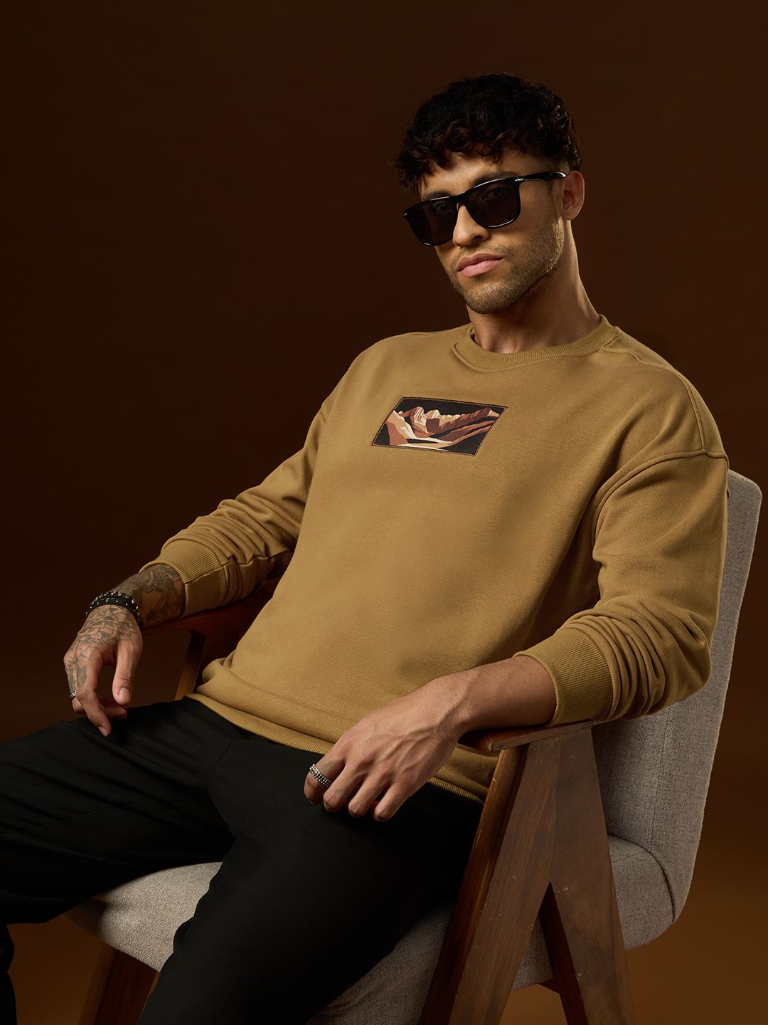 Oversized Sweatshirt: Dusty Roads Men Oversized Sweatshirts