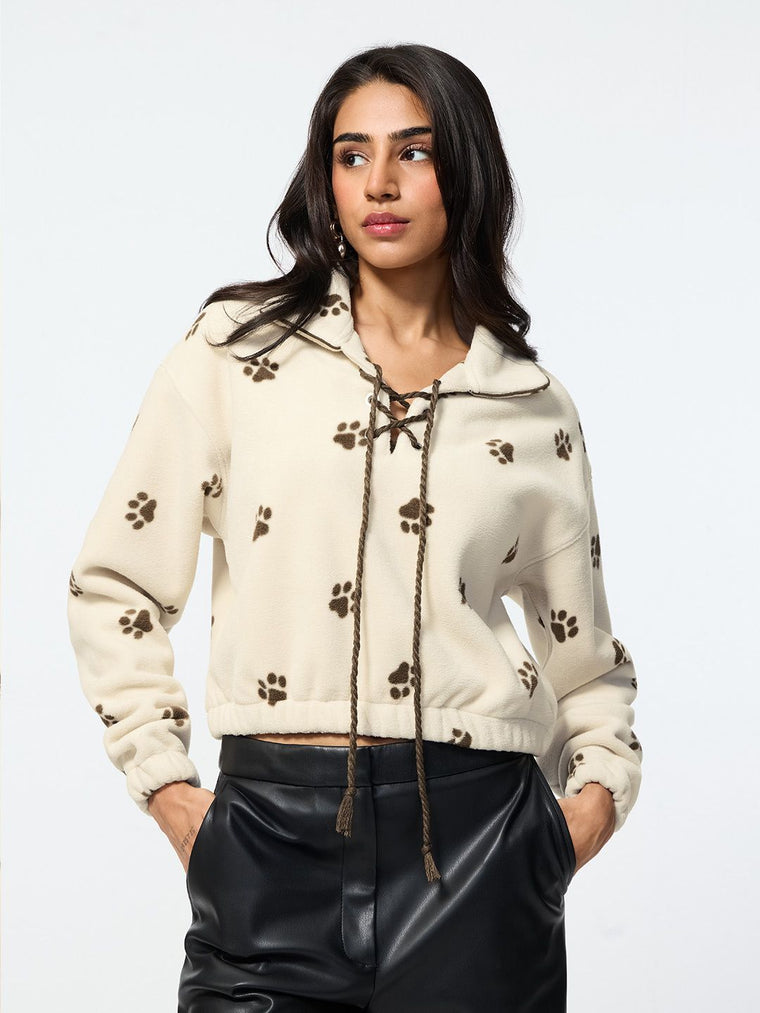 TSS Originals: Paw Trail Women Oversized Sweatshirts