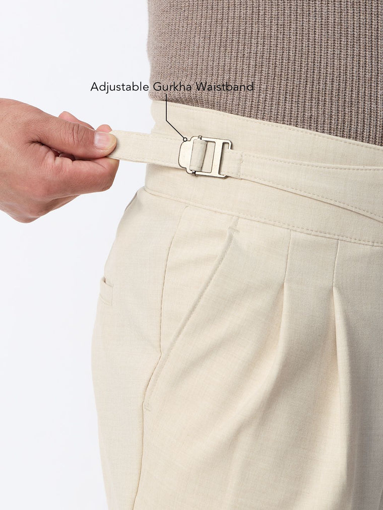 Gurkha Pants: Vanilla White Men Super Flex Pants