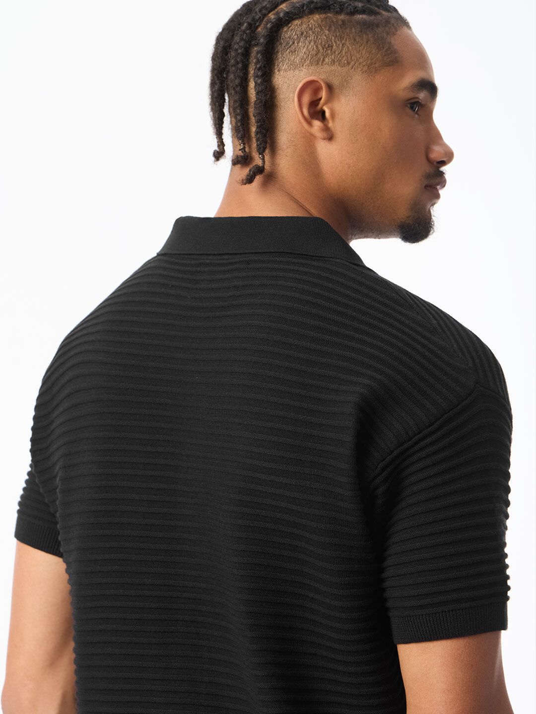 Flat Knit Polo: Onyx Classic Polos