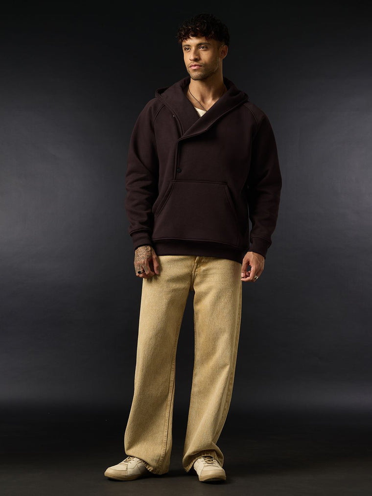 Oversized Hoodie: Choco Brown Men Oversized Hoodies
