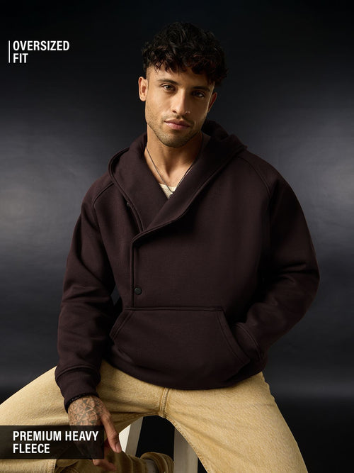 Oversized Hoodie: Choco Brown Men Oversized Hoodies