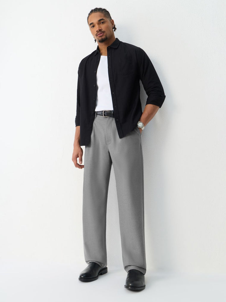 Korean Pants: Cloud Grey Men Super Flex Pants