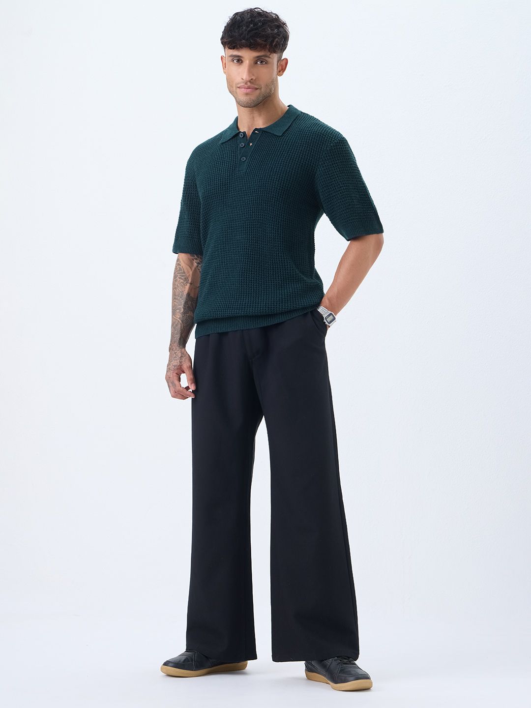 Premium Textured Flat Knit: Blaze Classic Polos
