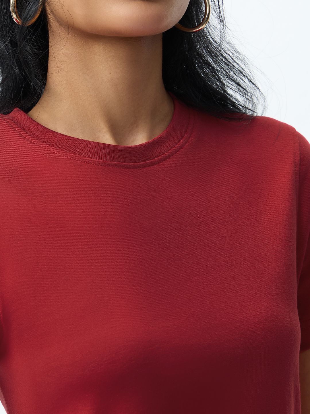 Regular Solids: Ruby Women Regular T-Shirts
