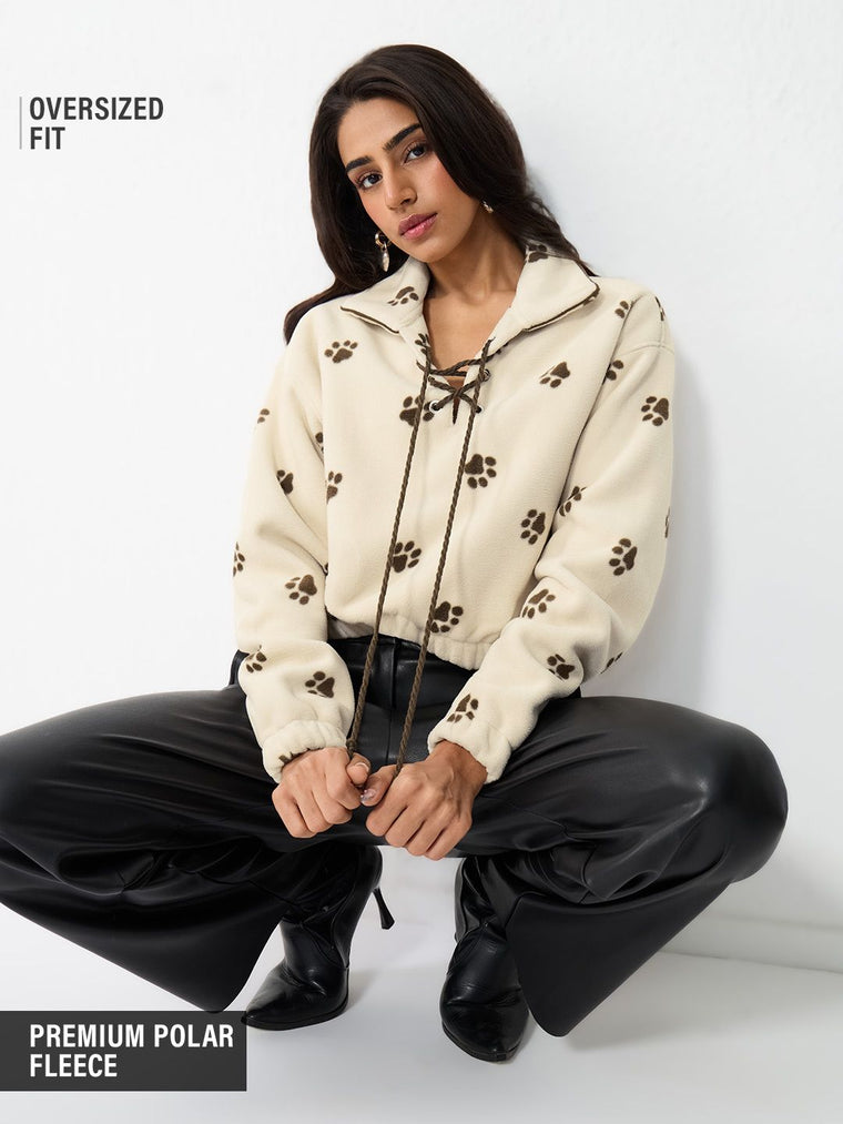 TSS Originals: Paw Trail Women Oversized Sweatshirts