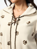 TSS Originals: Paw Trail Women Oversized Sweatshirts