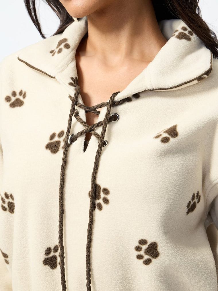 TSS Originals: Paw Trail Women Oversized Sweatshirts