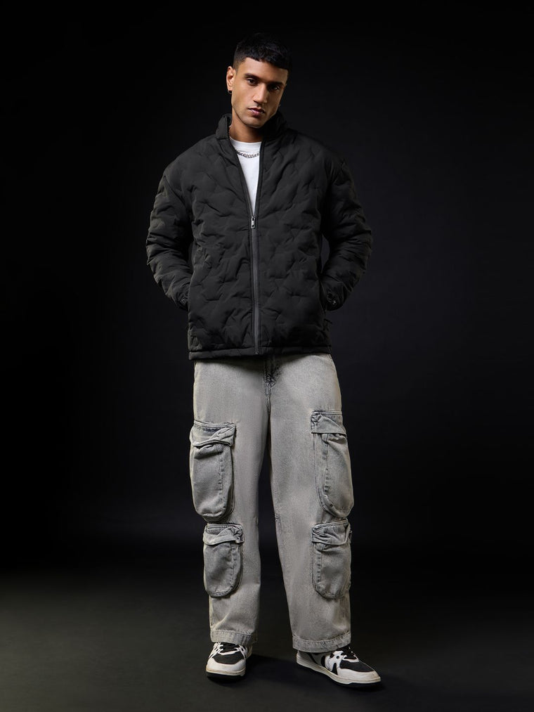 Heat Tech Jacket: Neon Drift Men Puffer Jackets