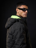 Heat Tech Jacket: Neon Drift Men Puffer Jackets