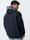 Souled Originals: Blue Calligraphy Men Oversized Hoodies