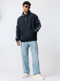 Souled Originals: Blue Calligraphy Men Oversized Hoodies