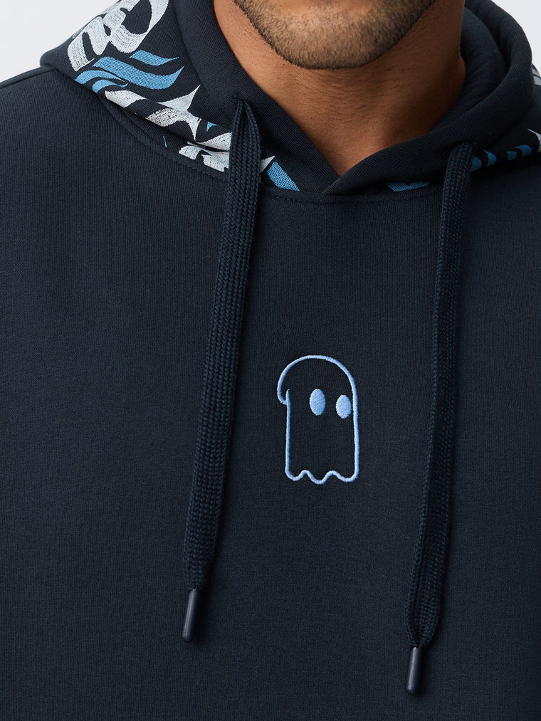 Souled Originals: Blue Calligraphy Men Oversized Hoodies