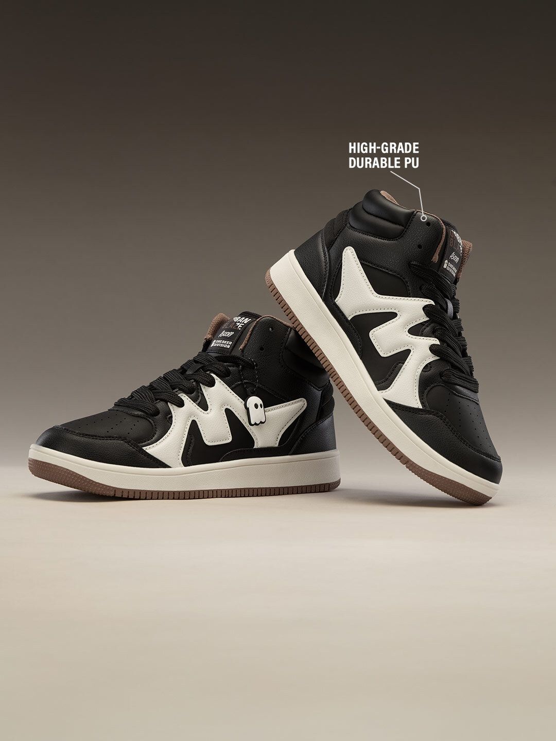 UBZ Ascend: Black Men Mid Top Sneakers