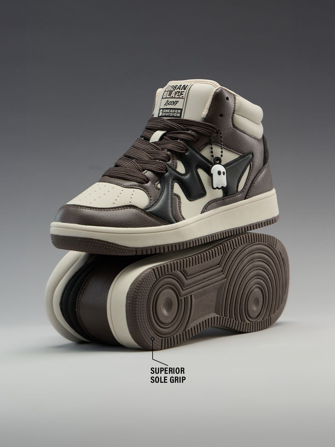 UBZ Reverb XL: Mocha Men Mid Top Sneakers