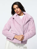 Fur Jacket: Lavender Women Oversized Jackets