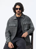 Plaid Shacket: Checkerboard Men Shackets
