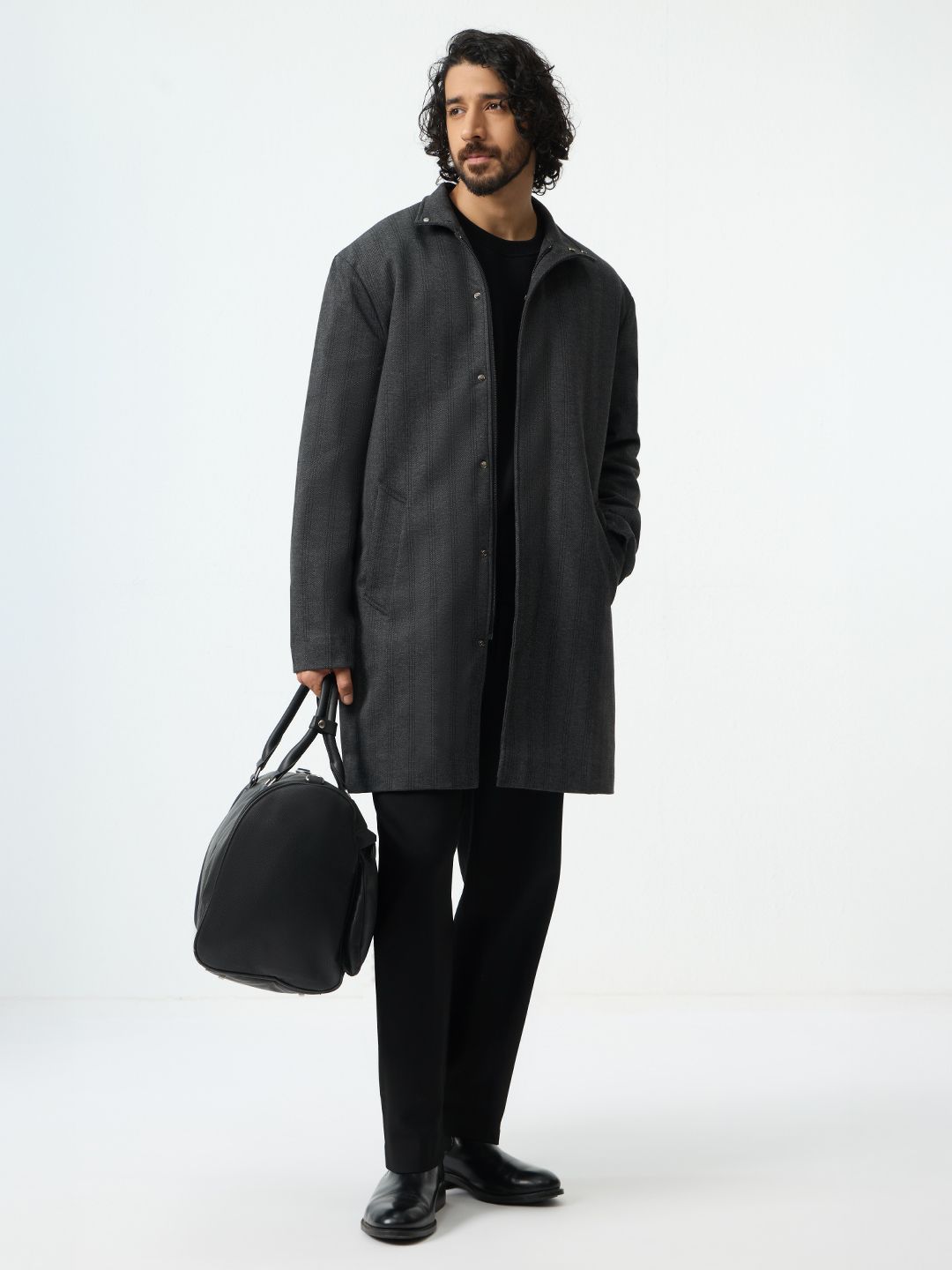 Trench Coat: Charcoal Black Jackets