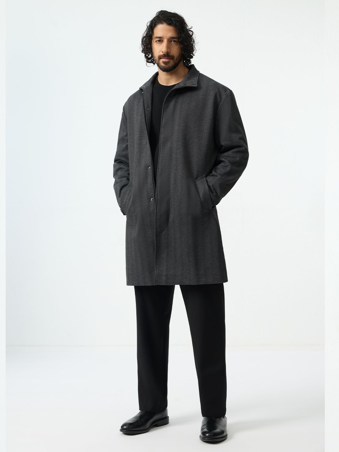 Trench Coat: Charcoal Black Jackets