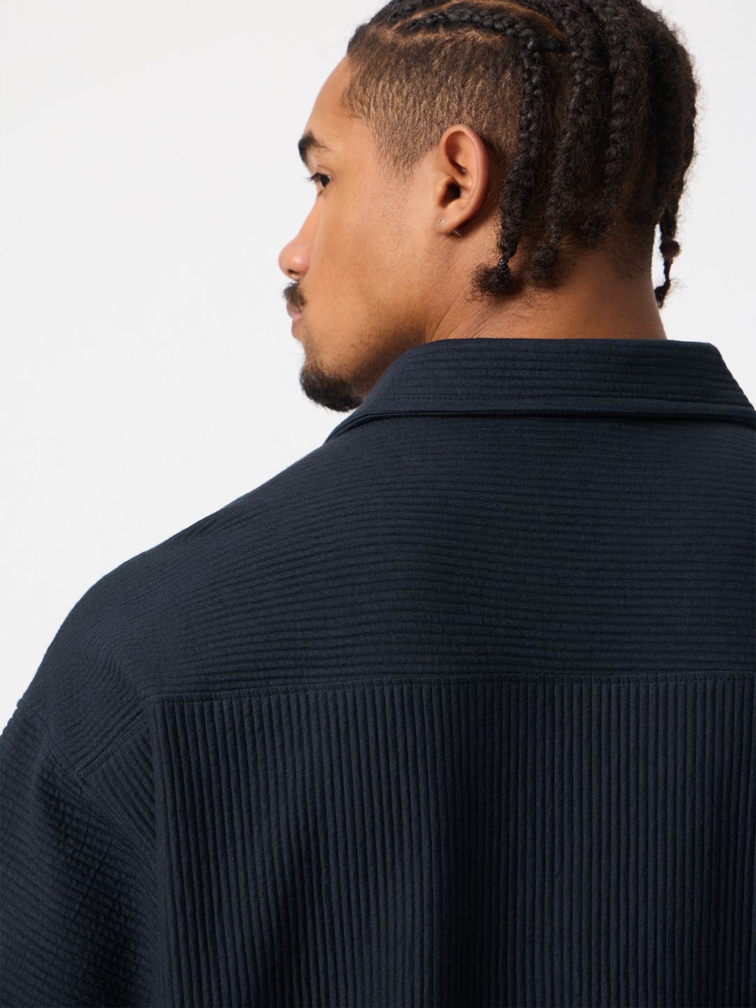 Textured Shirt: Blue Iris Oversized Shirts