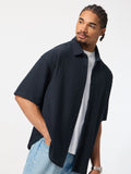 Textured Shirt: Blue Iris Oversized Shirts