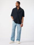 Textured Shirt: Blue Iris Oversized Shirts