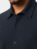 Textured Shirt: Blue Iris Oversized Shirts