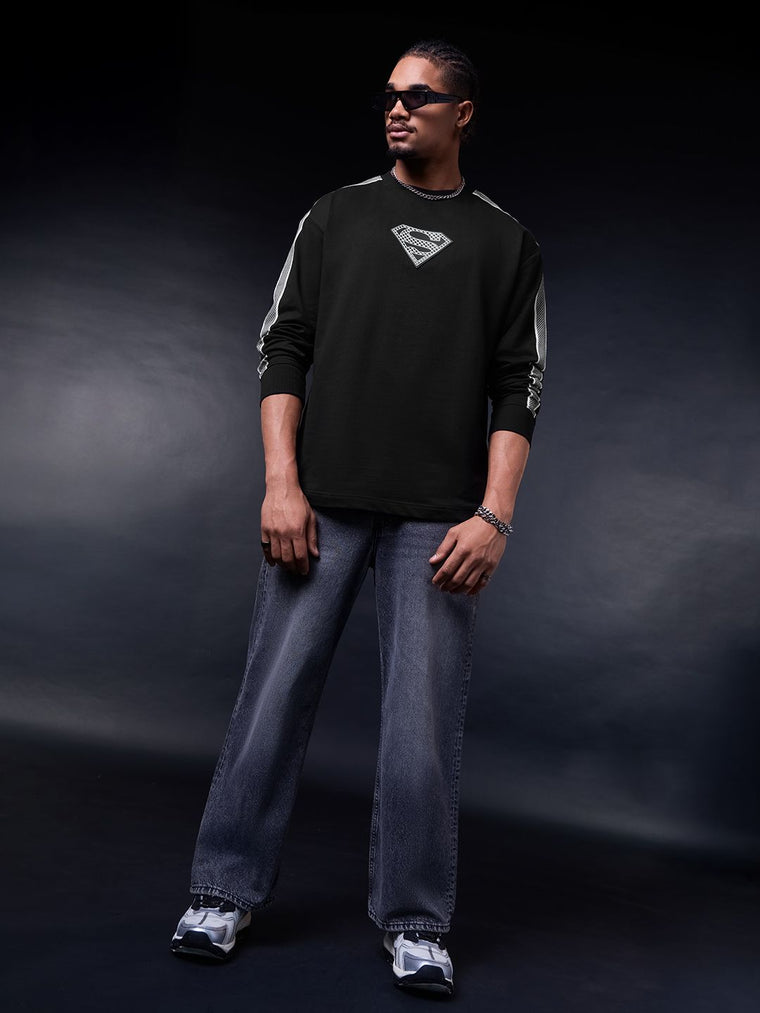 Superman: Steel Oversized Full Sleeve T-Shirts