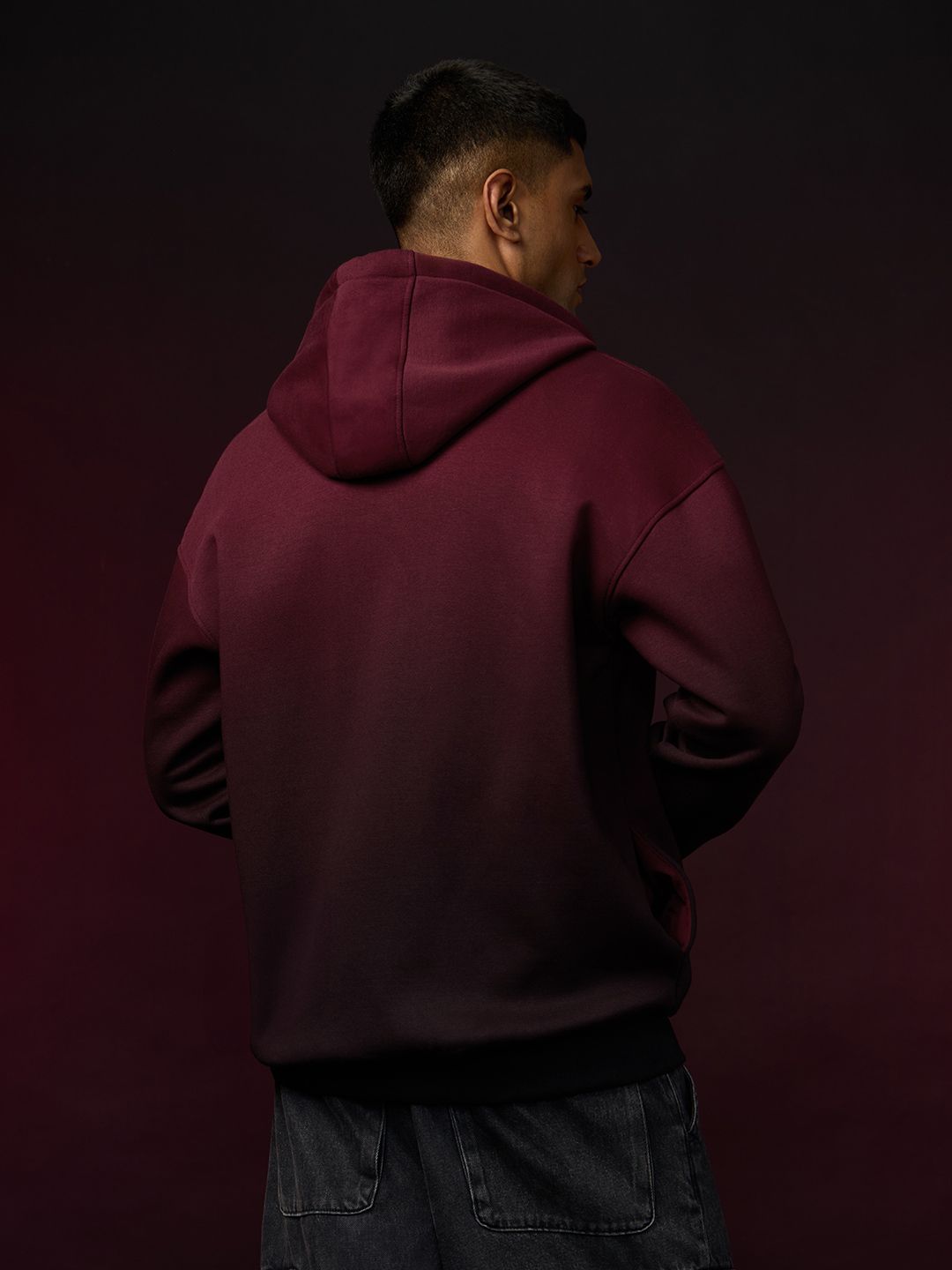 TSS Originals: Crimson Ombre Men Oversized Hoodies