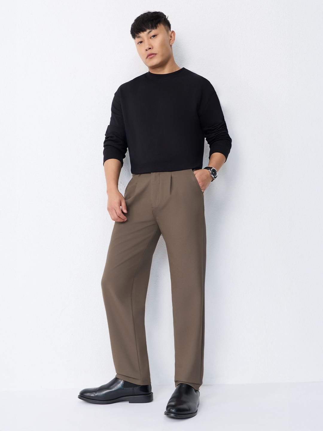 Super Flex Pants: Sienna Brown Men Super Flex Pants