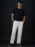 Pleated Pants: Ivory Men Super Flex Pants
