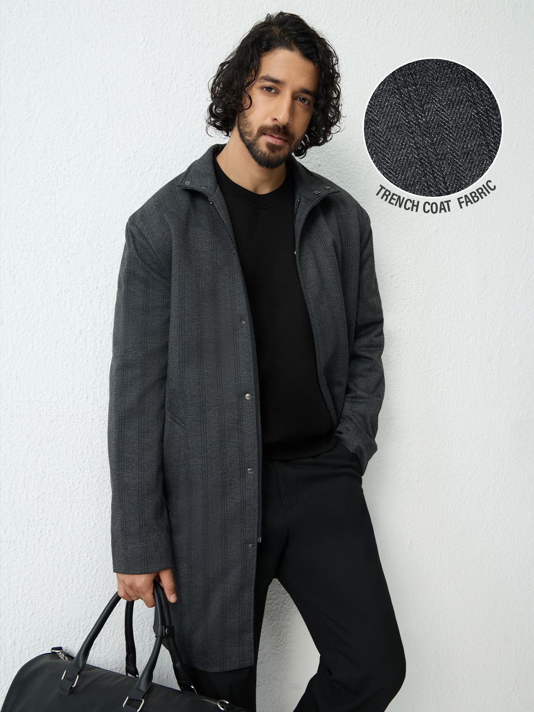 Trench Coat: Charcoal Black Jackets