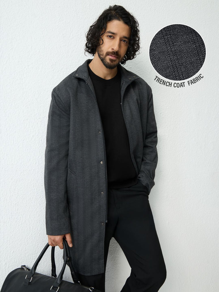 Trench Coat: Charcoal Black Jackets