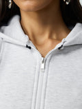 Solids: Grey Prism Women Cropped Zipper Hoodies