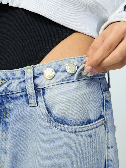 Barrel-Fit Denim: Celeste Blue Women Barrel Denims