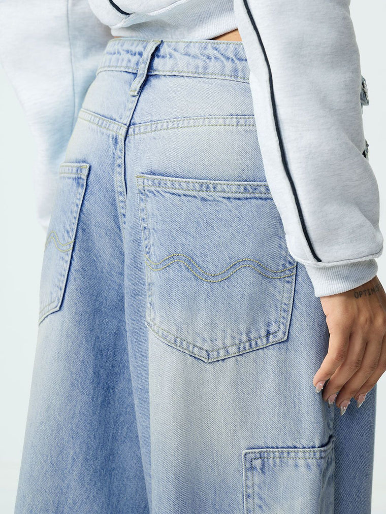 Barrel-Fit Denim: Celeste Blue Women Barrel Denims