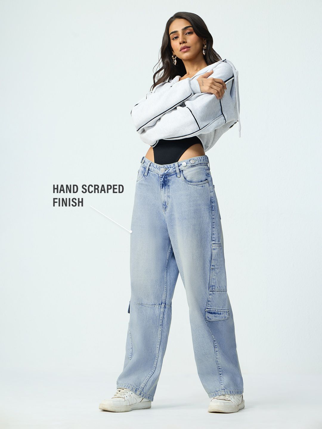 Barrel-Fit Denim: Celeste Blue Women Barrel Denims