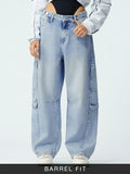 Barrel-Fit Denim: Celeste Blue Women Barrel Denims