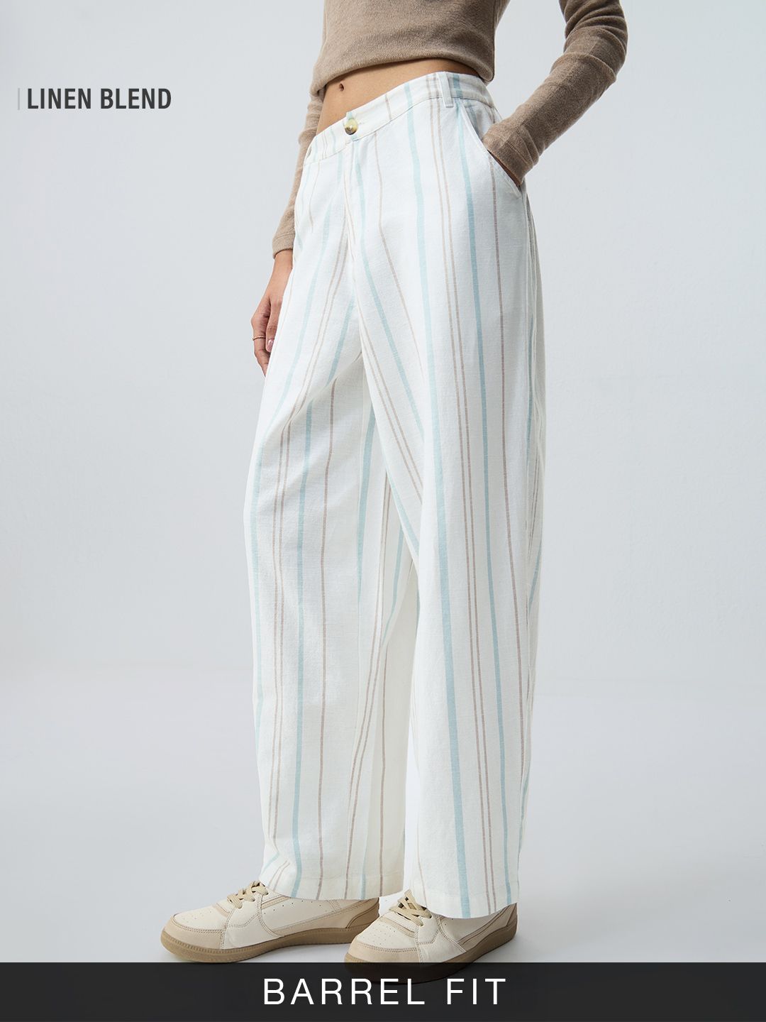Cotton Linen Pant: Cruise Women Barrel Pants