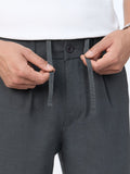 Straight Pleated Pants: Anchor Grey Men Super Flex Pants