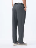 Straight Pleated Pants: Anchor Grey Men Super Flex Pants