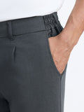 Straight Pleated Pants: Anchor Grey Men Super Flex Pants