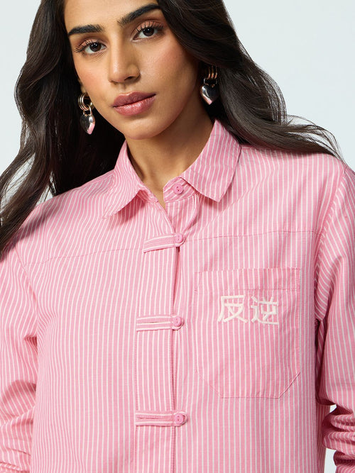 Striped Shirt: Sakura Dust Women Relaxed Shirts