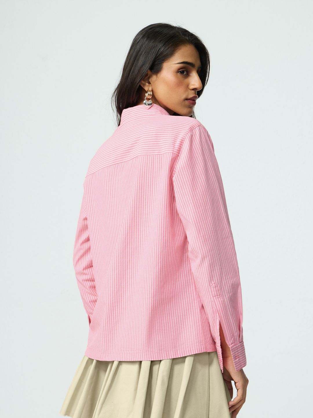 Striped Shirt: Sakura Dust Women Relaxed Shirts