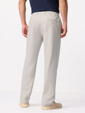 Straight Pleated Pants: Cloud White Men Super Flex Pants