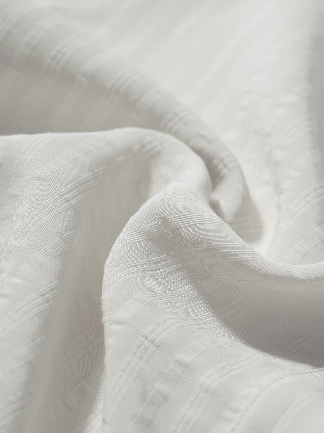Side Rouching Shirt: Off White Women Fitted Shirts