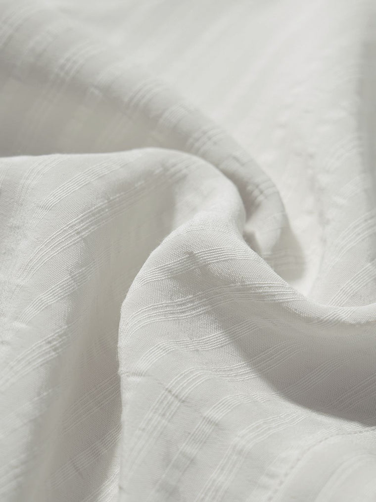 Side Rouching Shirt: Off White Women Fitted Shirts