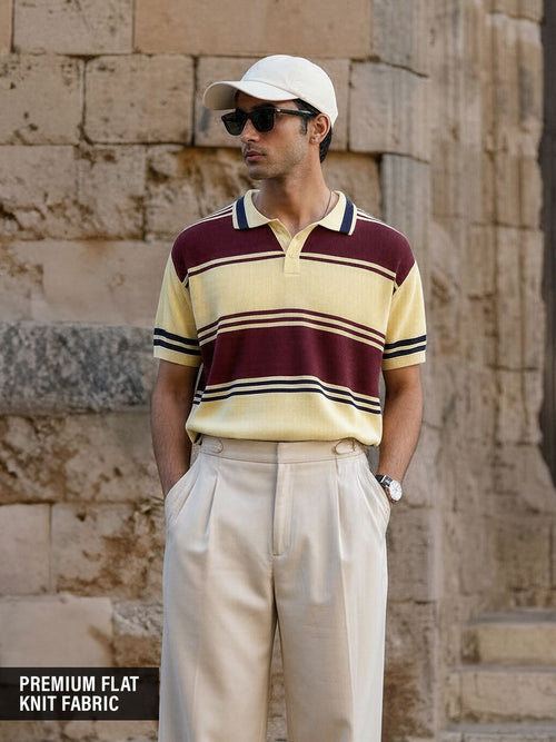Textured Flat Knit: Classic Crew Textured Polos