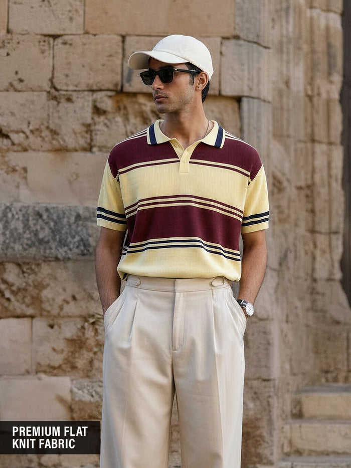 Textured Flat Knit: Classic Crew Textured Polos