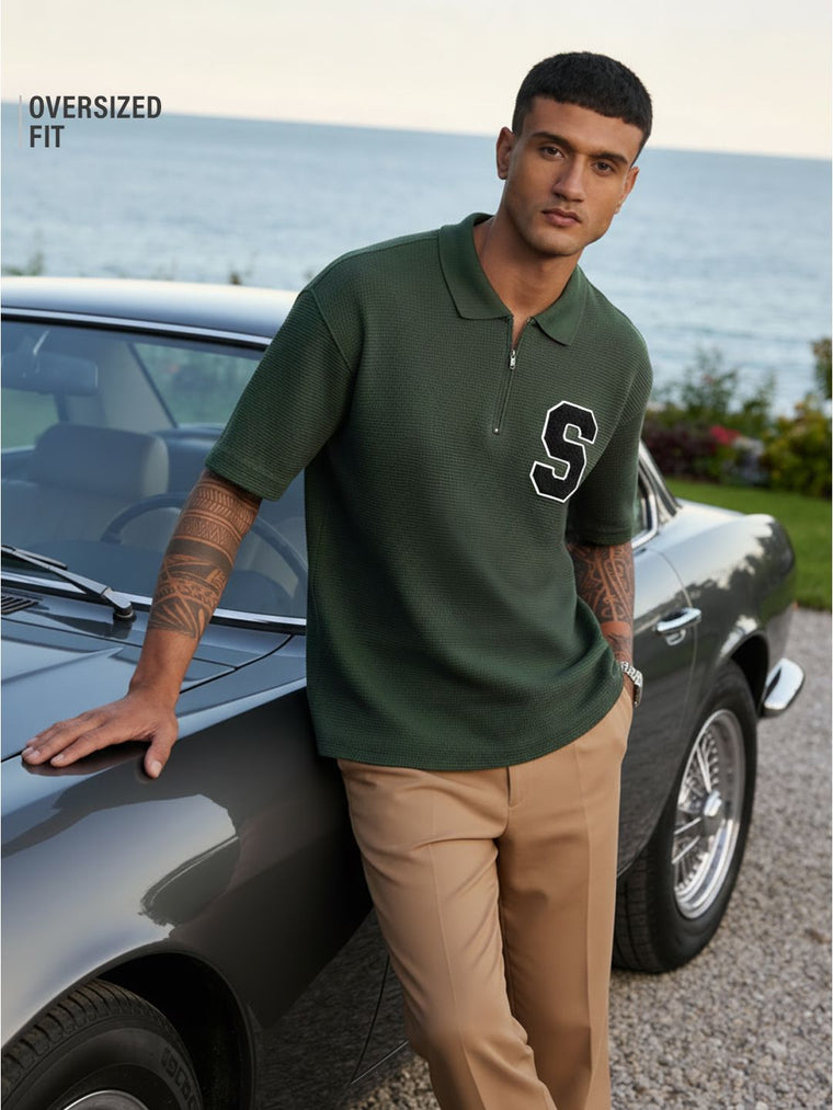 Textured Polo: Aspen Oversized Polos